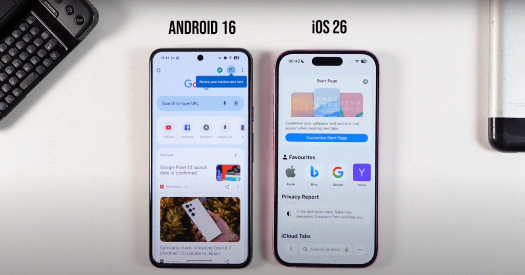 Android 16 vs. iOS 26
