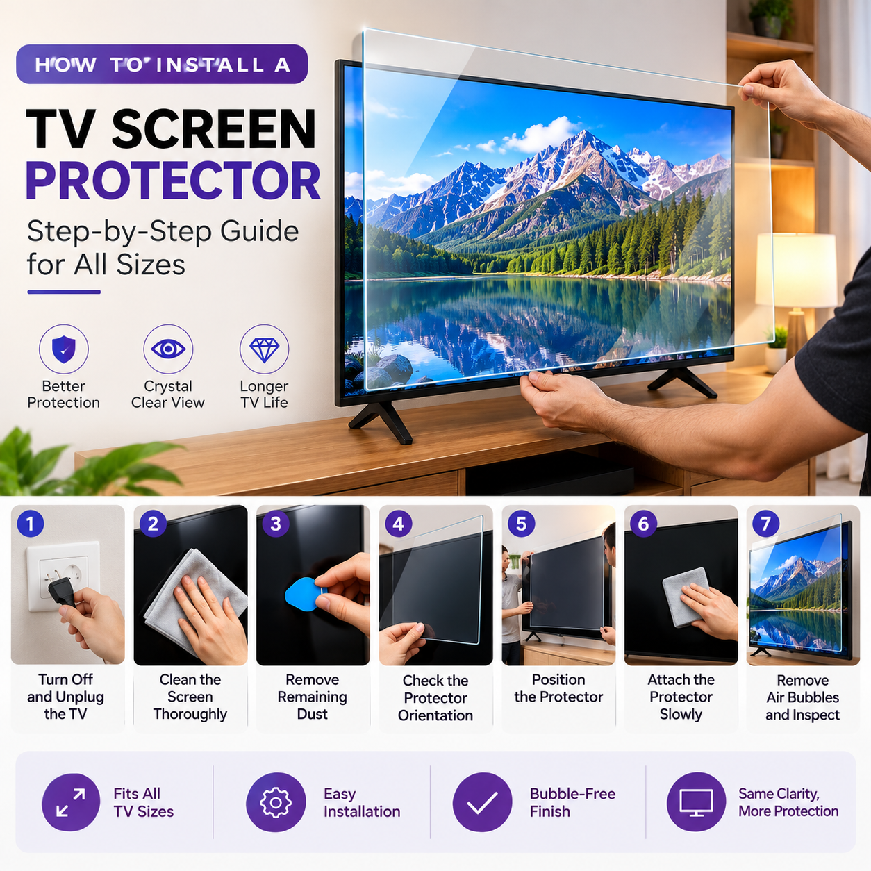 How to Install a TV Screen Protector — Step-by-Step Guide for All Sizes