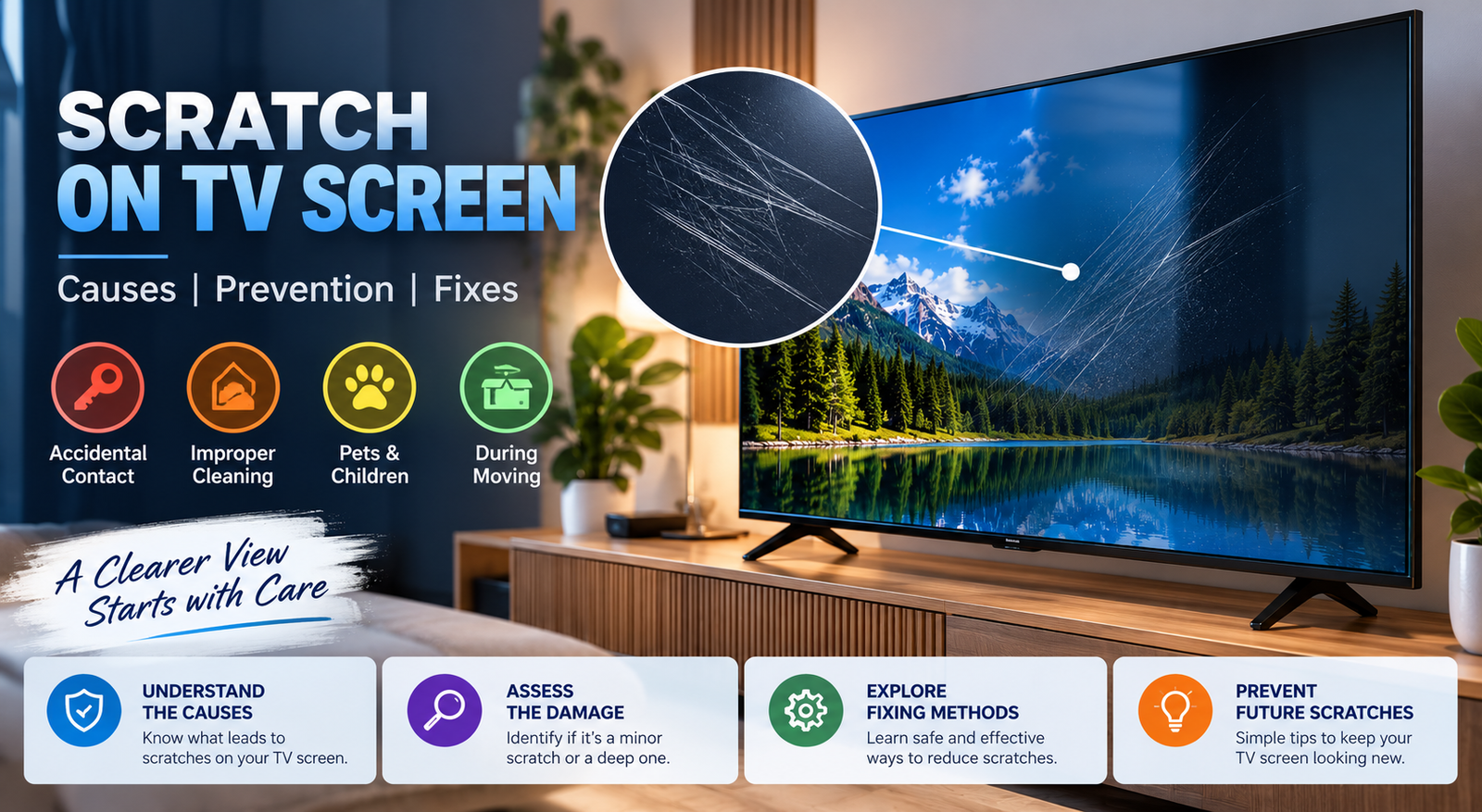 Scratch on TV Screen — Can It Be Fixed? (Honest Answer + Prevention Guide)